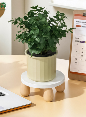 圆形底座支架桌面花盆托盘带轮阳台盆栽置物架花架展示架增高架子