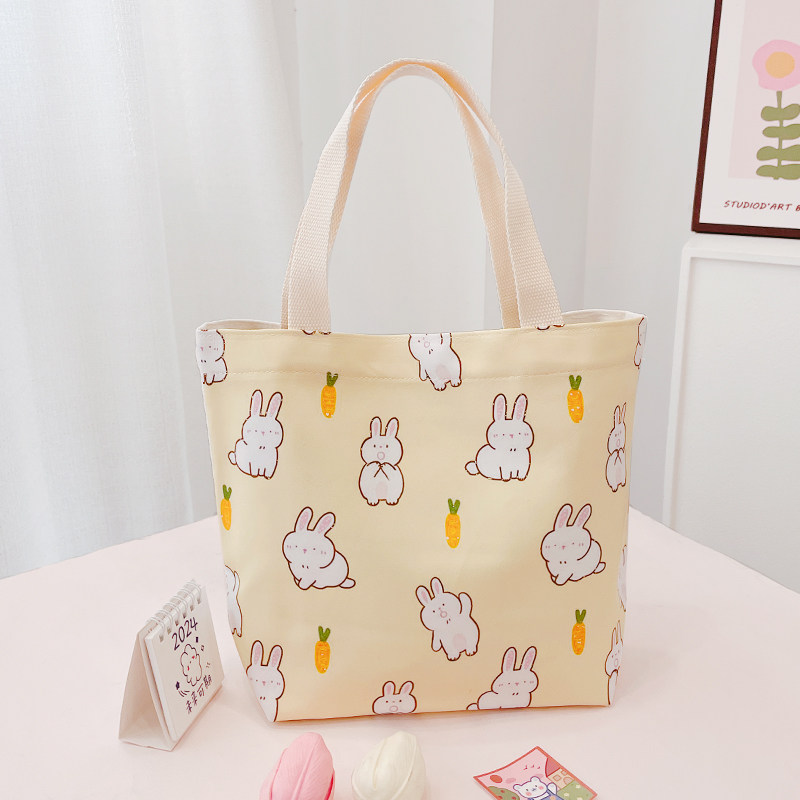 手提袋子女帆布包包布袋子便当包饭盒袋带饭上班族小拎包日系通勤