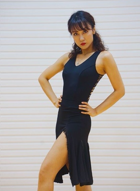 NF宁方舞服爆款不规则百搭珠管大摆裙秒杀#144可享5折优惠