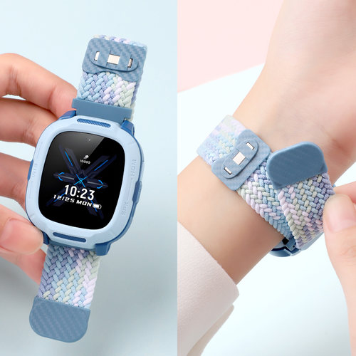 适用于小米米兔儿童手表7a表带C7A升级款磁吸扣编织腕带智能电话手表7a弹力尼龙替换带7A男女学生表链配件