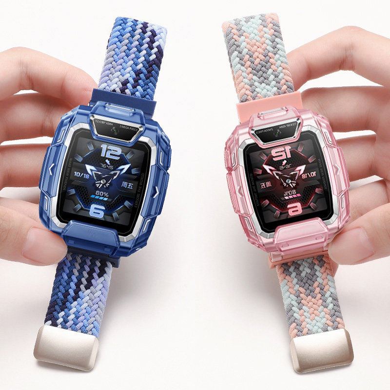 适用于华为儿童手表5pro表带磁吸扣编织专用腕带智能电话手表5pro柔软舒适精编尼龙5pro男女学生透气替换配件