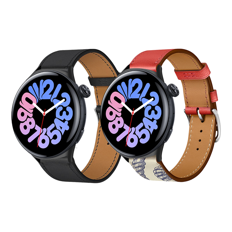 适用于vivowatch3表带真皮新款watch2智能皮质快拆表耳运动手表vivo手表三二一代替换腕带42/46mm男女配件