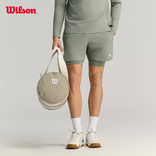 Wilson威尔胜夏季男士腰部抽绳高弹面料开叉百搭网球运动梭织短裤