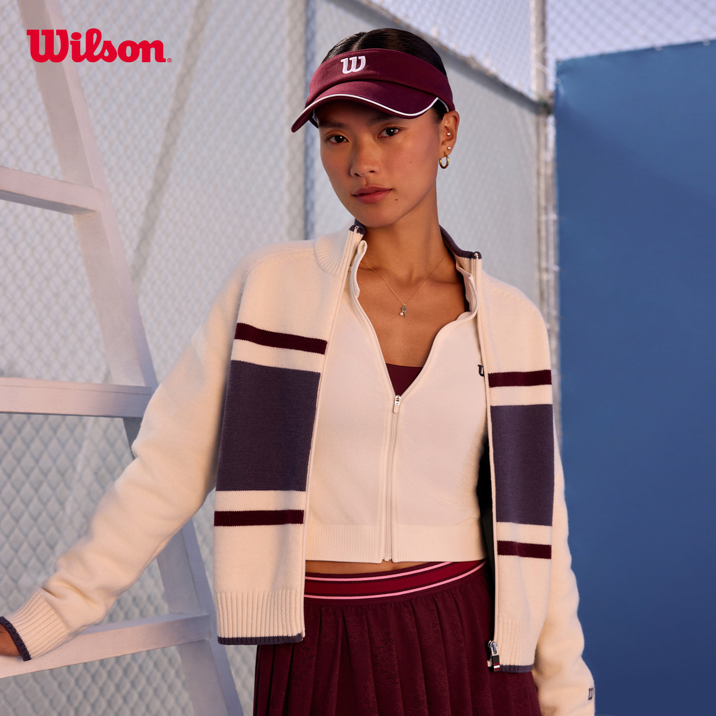 Wilson威尔胜官方26年春季新款女士羊毛混纺网球运动编织开衫外套,运动服/休闲服装,运动茄克/外套,淘宝优惠券,粉丝福利购,淘宝优惠卷