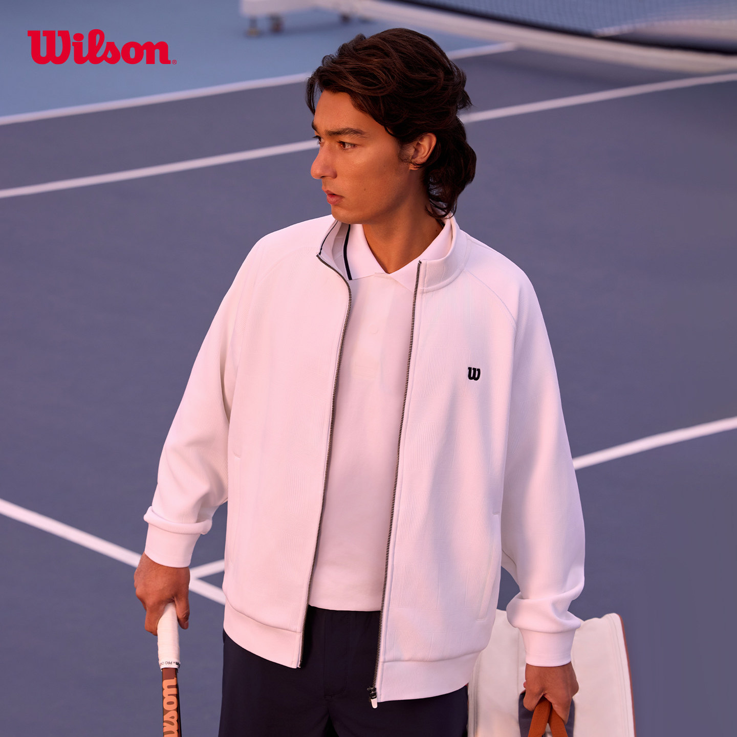 Wilson威尔胜官方26年春季新款男士磨毛立领网球运动针织上衣外套,运动服/休闲服装,运动茄克/外套,淘宝优惠券,粉丝福利购,淘宝优惠卷