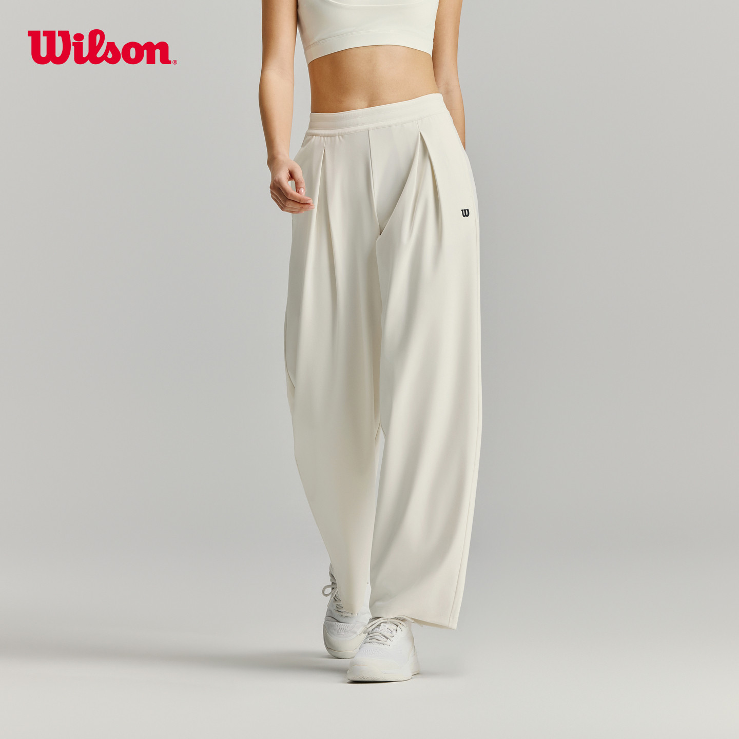 Wilson威尔胜26年秋季女士经典直筒宽松阔腿裤网球运动针织长裤