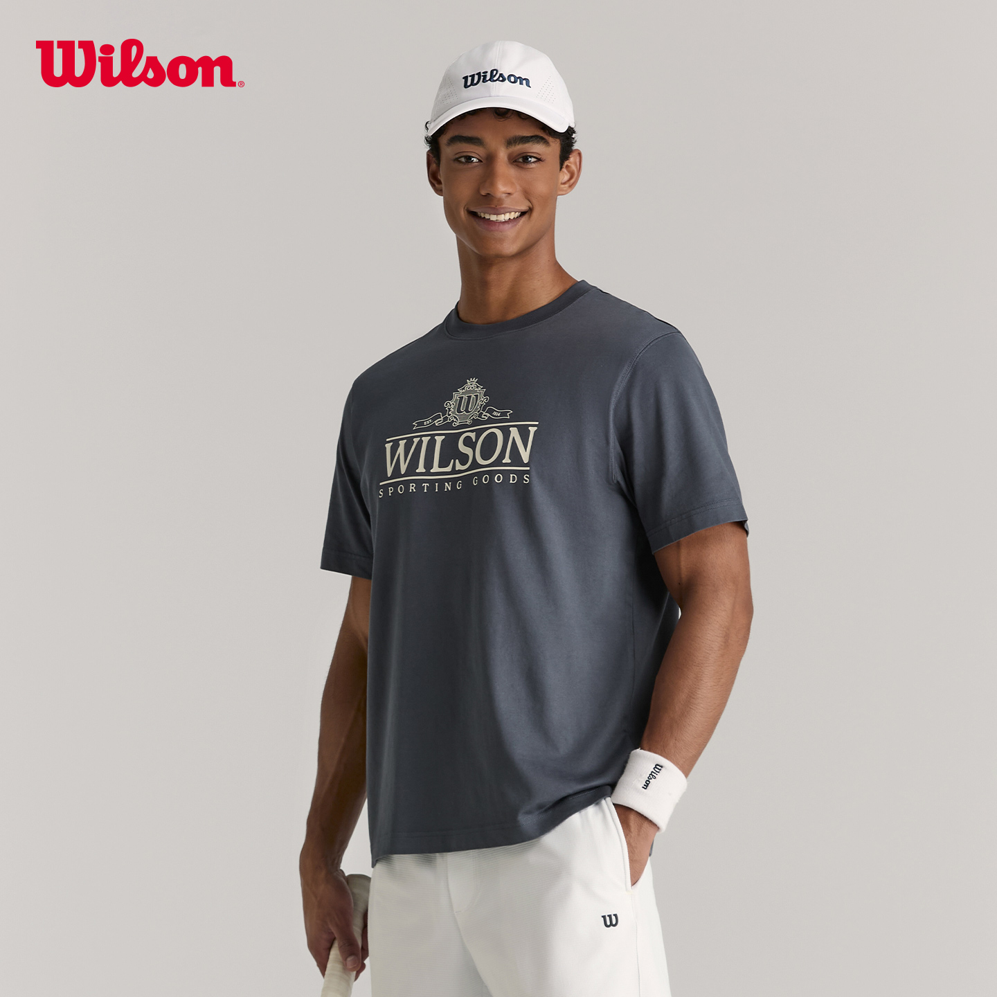 Wilson威尔胜官方25年夏季新款男士网球运动宽松舒适百搭短袖T恤