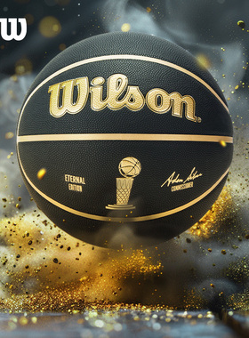 Wilson威尔胜官方NBA联名奖杯黑金训练PU室内外通用7号篮球礼盒