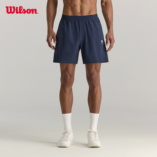 冲孔透气弹力抽绳腰头网球运动梭织短裤 Wilson威尔胜官方夏季 男士