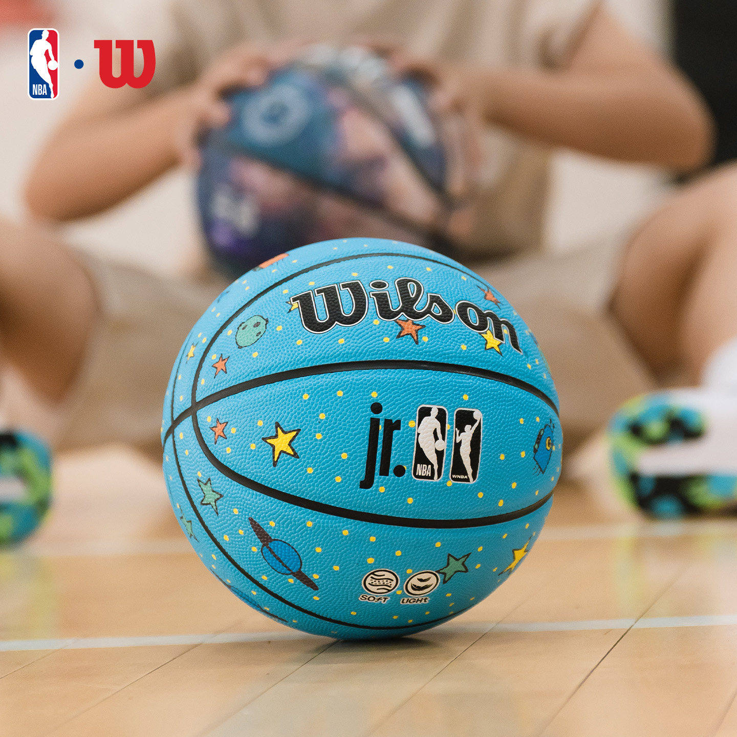 【新品】Wilson威尔胜NBA星空蓝儿童室内外比赛训练轻量4号PU篮球