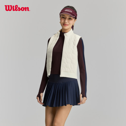 Wilson威尔胜26年秋季新款女士拼接收腰修身夹棉网球运动棉马甲