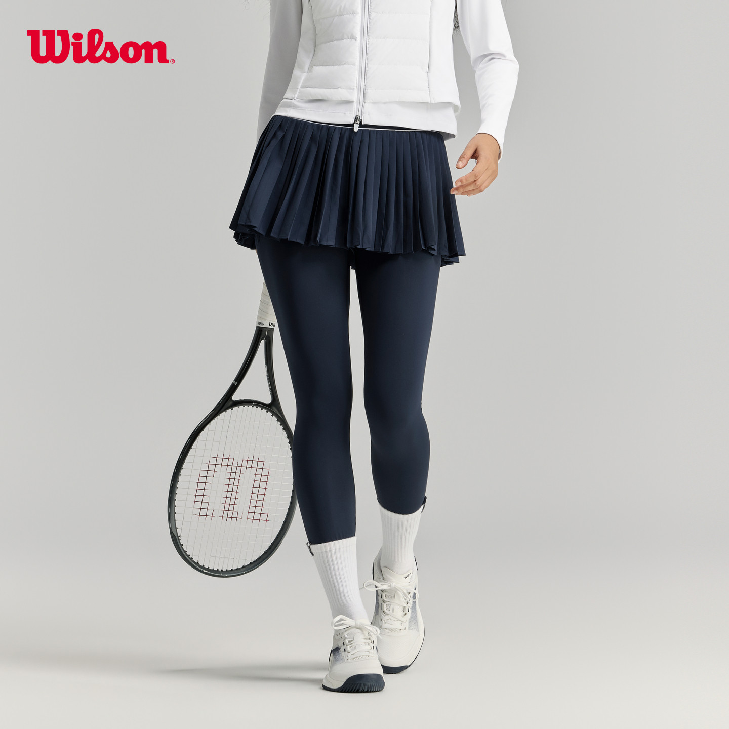 Wilson威尔胜26秋季新款女士紧身贴合弹力裙裤网球运动针织打底裤图片