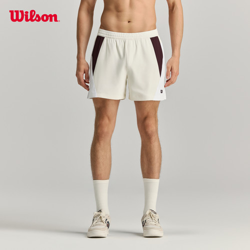 Wilson威尔胜26年秋季新款男士透气弹力抽绳腰头网球运动梭织短裤
