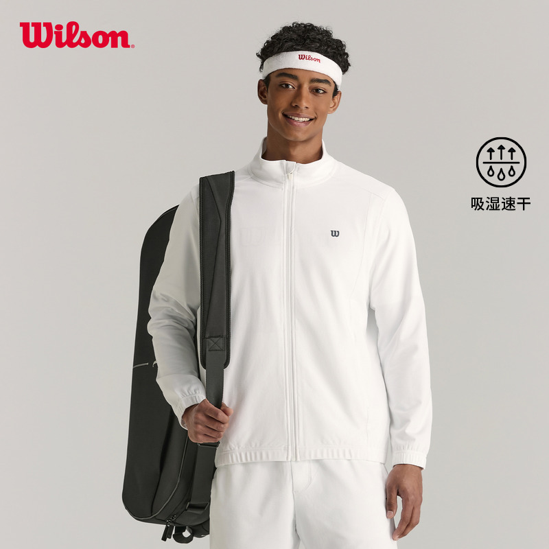 Wilson威尔胜官方25年秋季新款男士运动吸湿速干网球针织上衣外套