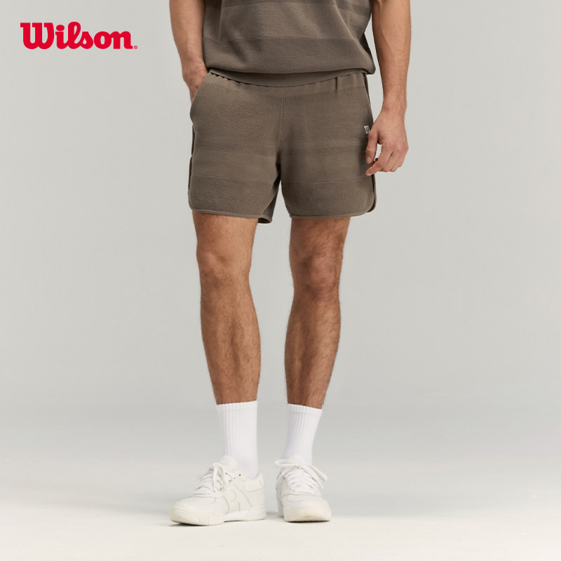 Wilson威尔胜官方夏季男士亲肤舒适百搭复古毛织网球运动针织短裤