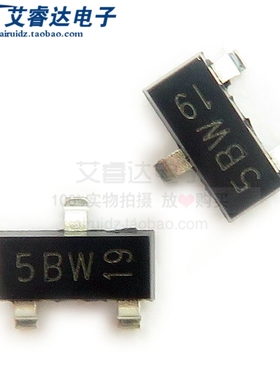 原装正品BC807-25 丝印5BW SOT23 PNP -45V/500mA 贴片三极管20个