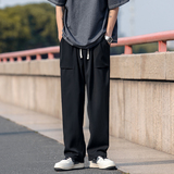轻熟冰丝白色裤子男高级感直筒西裤潮牌夏季休闲西装裤D511/P40，男装西服套装，星座206（原A221）