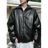 美式PU皮立领短款棉服男加厚保暖棉衣外套冬季CLEANFITA230/P128，男装棉衣，星座206（原A221）