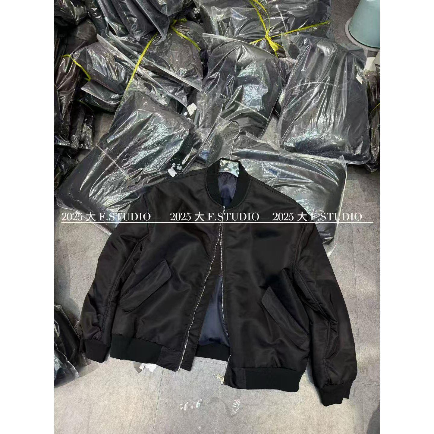 欧货流行黑色棒球棉服外套女2025秋冬新款宽松休闲夹棉飞行员夹克