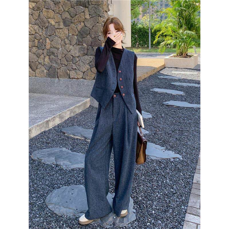 MD轻熟西装马甲套装女秋季2025款气质高级感一整套穿搭长裤两件套