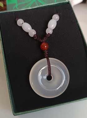 天然冰种玉髓平安扣吊坠