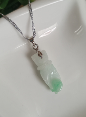 天然A货翡翠冰飘翠绿玉吊坠