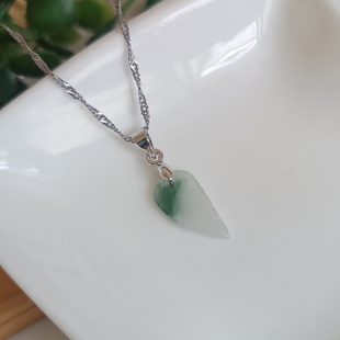 天然翡翠油青飘花金枝玉叶树叶玉吊坠项链女玉石挂件实物拍照 新品