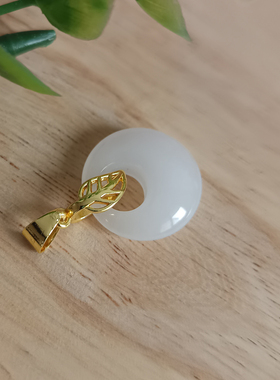 天然白玉平安扣公主扣吊坠百搭