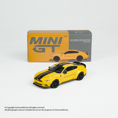 1/64 MINIGT福特野马 LBWK 黄色 合金封闭模型