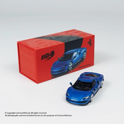 BBR 1/64 法拉利296 Gtb 蓝色 Blu Corsa 合金封闭模型