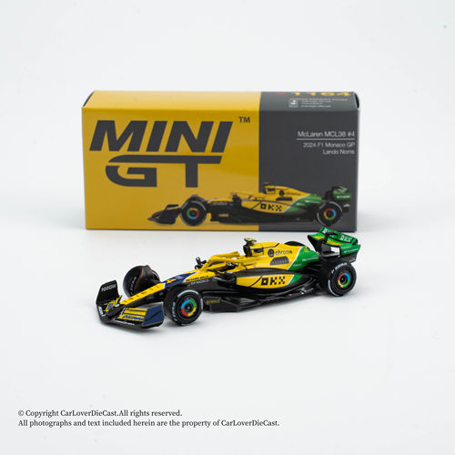 1/64 MINIGT 迈凯伦F1 MCL38 #4 诺里斯 24摩纳哥 合金 MGT1164