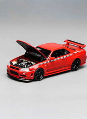 1/64 MH 日产 GTR34 红色 合金模型
