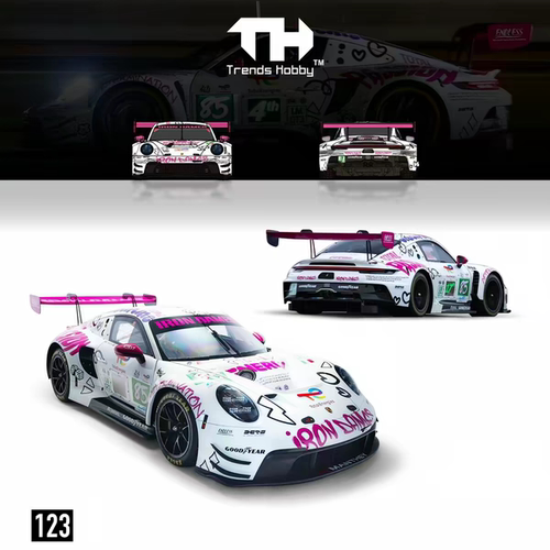 1/64 TH 保时捷911 GT 3R铁娘子 合金可开前盖模型