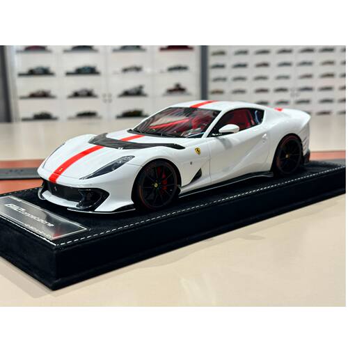 1/18 HH Model 法拉利812C 白色拉花红条纹 树脂封闭模型