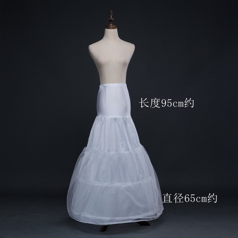 新娘婚纱演出礼服鱼尾包臀裙撑钢圈硬网纱有骨松紧内衬裙