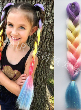 彩色镭射混合金丝辫子高温丝非洲脏辫闪光化纤大辫子雷鬼编发材料
