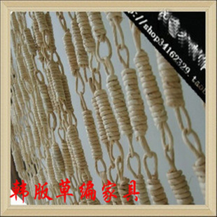 包邮草编挂帘隔断门帘幼儿园手工帘子成品玉米皮垂帘挂帘屏风特价