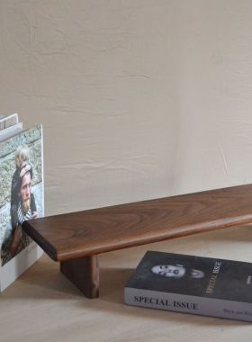 专业可定做北美黑胡桃木电脑增高架显示器桌面置物架笔记本抬高架