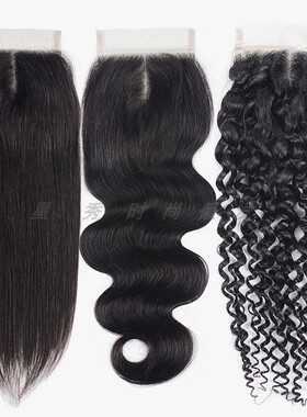 9A human hair 4*4lace closure straight body wave kinky curly