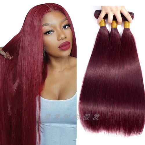 brazilian wine red human hair bundles hair extensions真人发