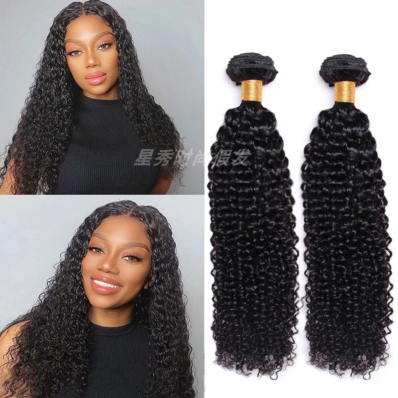 9A Indian kinky curly human hair bundles 4*4 Lace closure 美发护发/假发 卷发片 原图主图