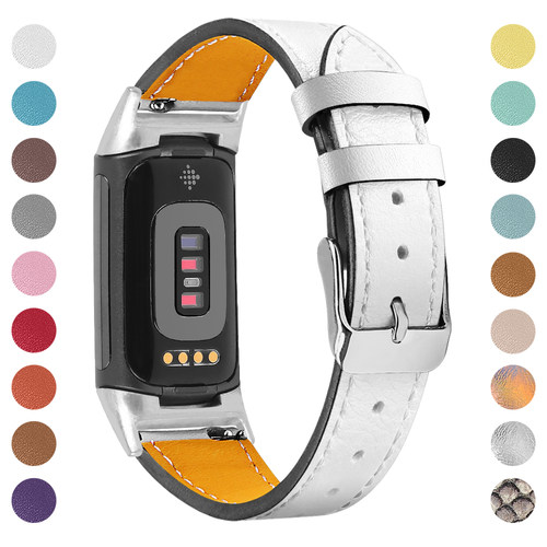 适用fitbitcharge6543真皮表带