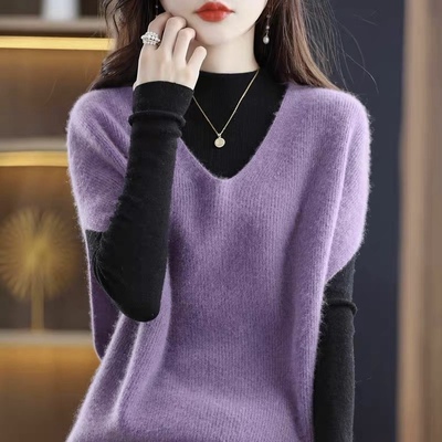 爆款马甲外套女士春秋冬2025年新款洋气外穿v领时尚欧货背心马夹