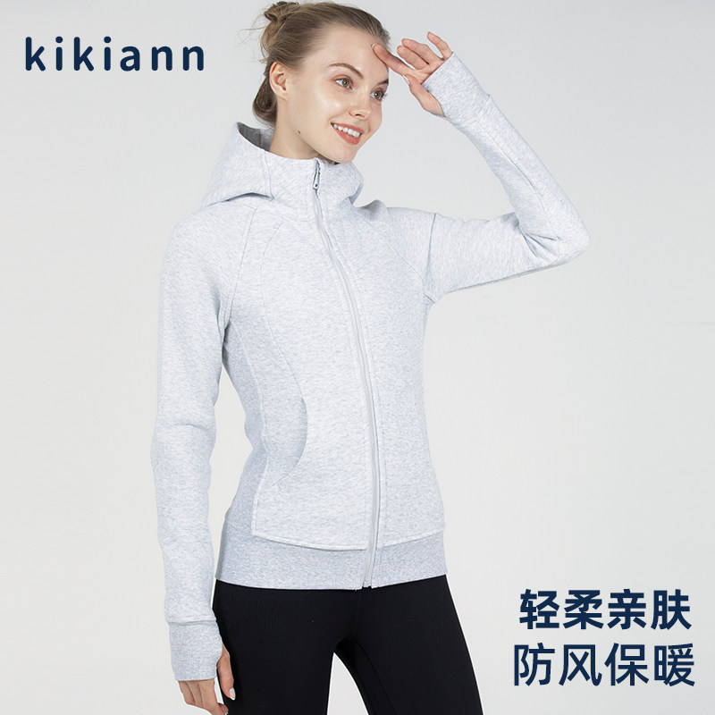 长袖瑜伽服保暖秋冬女加绒外套