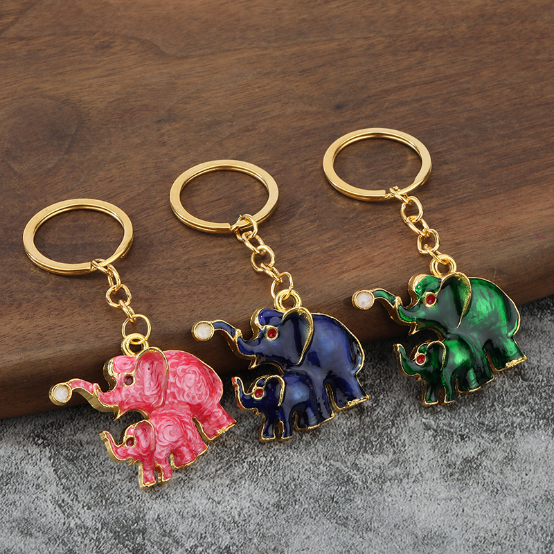 泰国滴油立体大象汽车钥匙扣创意金属钥匙链挂件旅游纪念小礼品