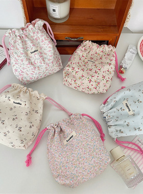 韩系碎花收纳袋便携化妆品收纳包旅行零钱杂物收纳整理袋