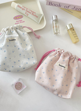 碎花收纳袋便携杂物收纳整理袋外出旅行化妆品分装收纳包