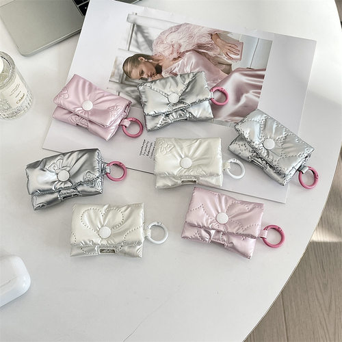 韩系ins蝴蝶结包包适用于苹果耳机壳收纳袋airpods保护套