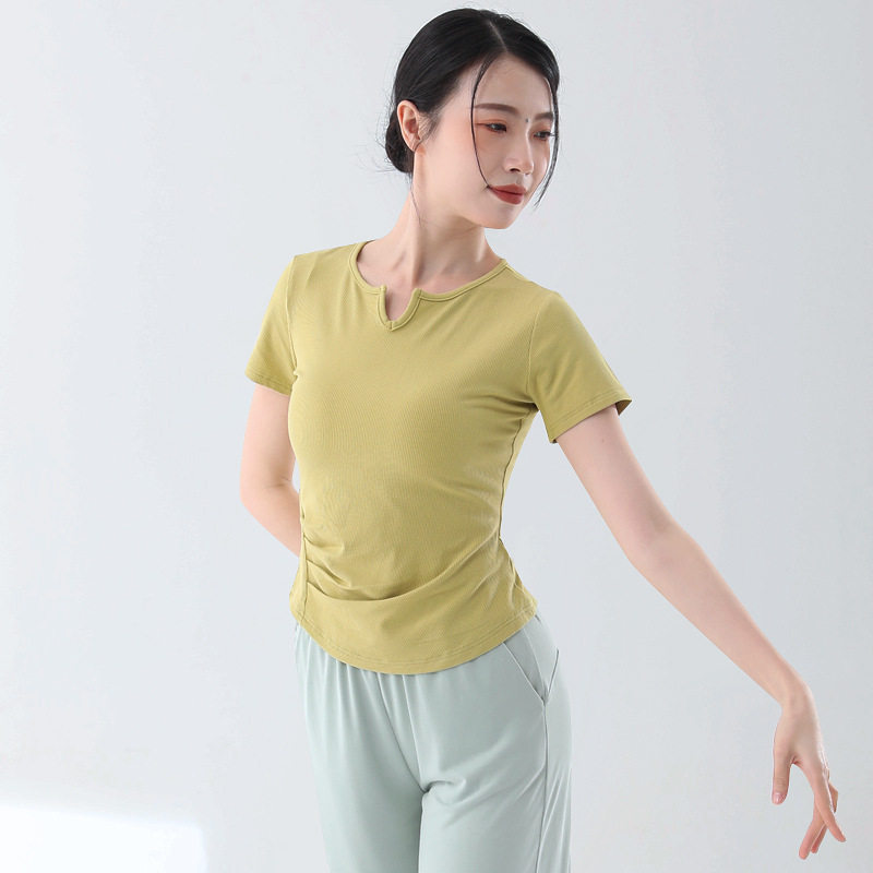 短袖练功服多巴胺色棉质短袖