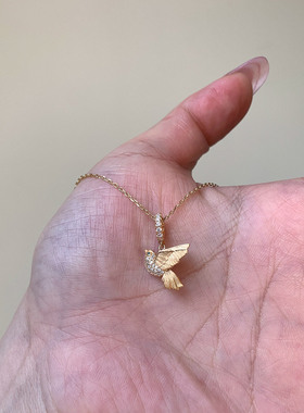 Vintage复古锁骨链饰品中古飞鸟集吊坠项链女轻奢高级感独特项链